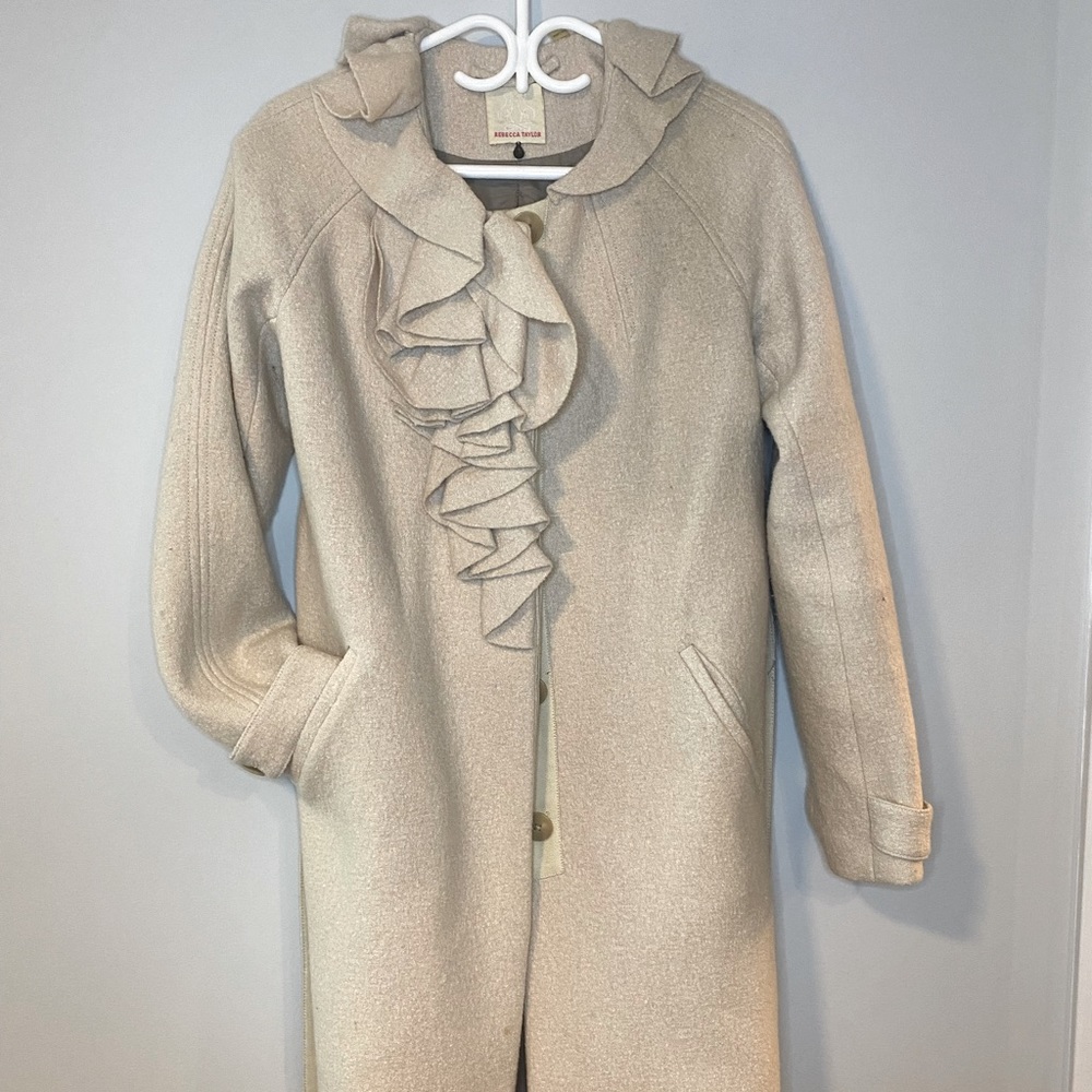 Rebecca Taylor Wool Blend Ivory Coat